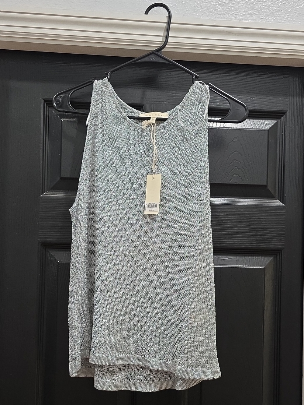 Light Blue Sleeveless Knit Tank Top - Brand: